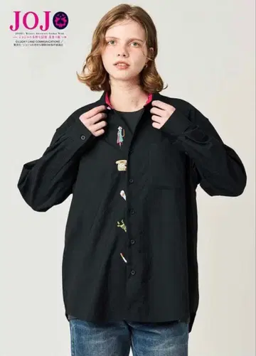 S 사이즈 그라니프 죠죠의 기묘한 모험 비네거 도피오 셔츠 긴팔