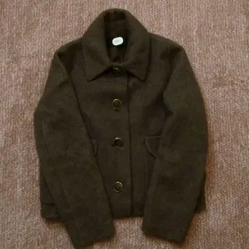 DEWL 브라운 울 코트 셔츠 칼라