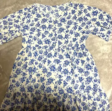 꽃무늬 반팔 셔츠 원피스