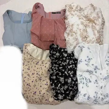 원피스 6세트 묶음 판매 꽃무늬 도트 쉬폰 토와루도주이 패턴