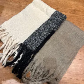 울 혼방 프린지 머플러 2개 세트