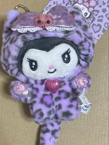 산리오 갸루 고양이 레오파드 무늬 마스코트 참 쿠로미