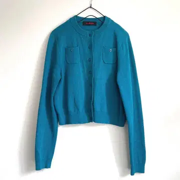 캐시미어 혼방 니트 가디건 XS 터콰이즈 블루 투모로우랜드