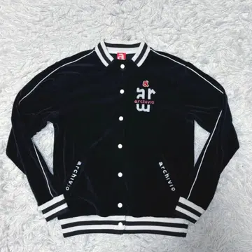 아르치비오 벨로아 자켓 블랙 로고 버튼 골프 의류 버튼