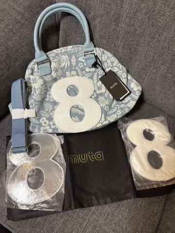 muta 꽃무늬 핸드백 블루