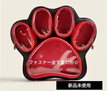 봉제 인형 백 이타백 백 덕질 백팩 발바닥 백 고양이 빨간색 x 블랙