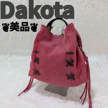 새상품급 Dakota 핸드백 스웨이드 가죽 레드 태슬
