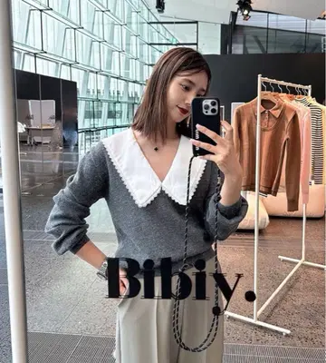 정품!! bibiy 니트 ANNABELLE KNIT GRAY