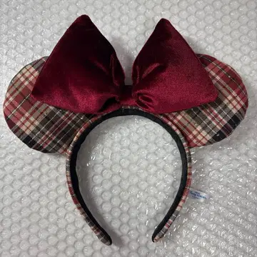 디즈니 머리띠 미니 체크 무늬