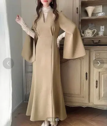 Meiru 원피스 슬릿 슬리브 머메이드 원피스 택 포함