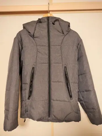 그레이 후드 부착 패딩 자켓