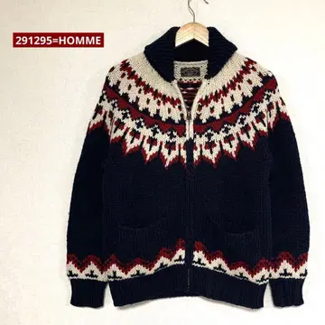 291295=HOMME 집업 노르딕 카우친 니트 M