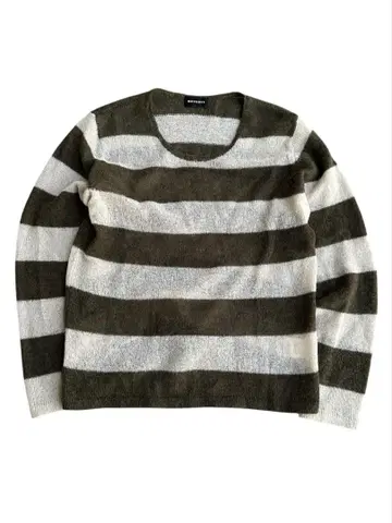 border pattern mesh knit