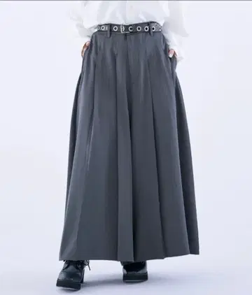 엘르 로제트 하카마 플리츠 팬츠 블루 그레이