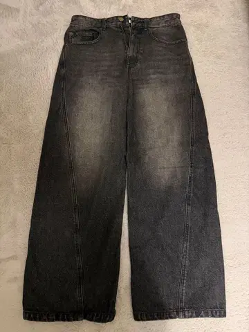 WYM 빈티지 워싱 커브드 데님