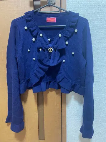 베이비더스타즈 샤인브라이트 리본&펄 볼레로 블루