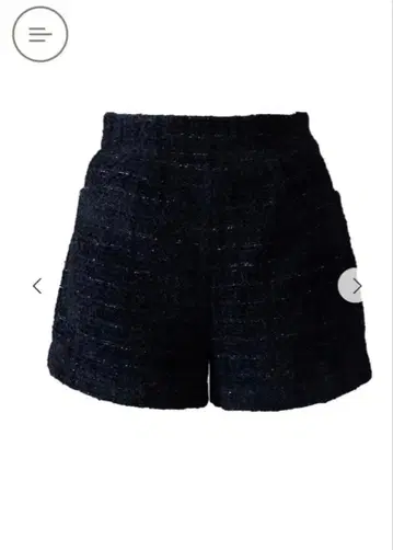 택 포함 새상품 randy 벨로아 트위드 숏팬츠 블랙 S