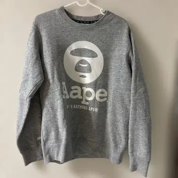 Aape 그레이 로고 프린트 맨투맨 M 사이즈