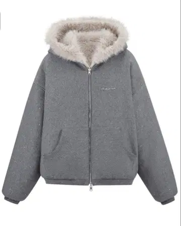 andwang kirakira 2way fur zip up gray