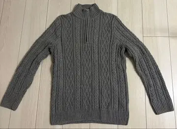 used croft&barrow 그레이 모크넥 하프 지퍼 니트