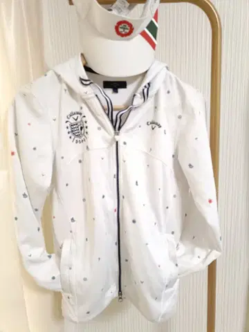 캘러웨이 골프 여성용 후드티 L 흡한속건 올 패턴 화이트 귀여운