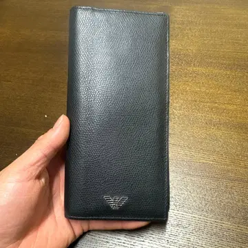 엠포리오 아르마니 블랙 가죽 장지갑