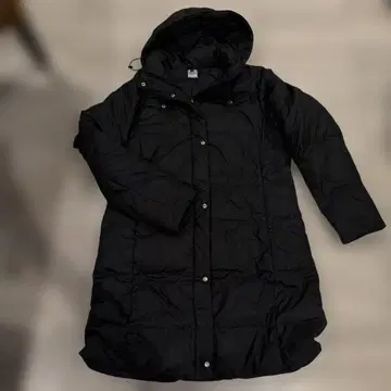 피닉스 후드 부착 블랙 롱 코트