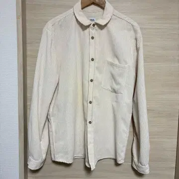 ZARA 아이보리 코듀로이 긴팔 셔츠 L