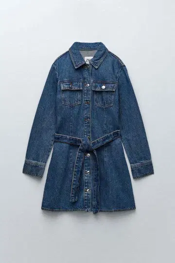 ZARA 데님 미니 원피스 허리 벨트 포함