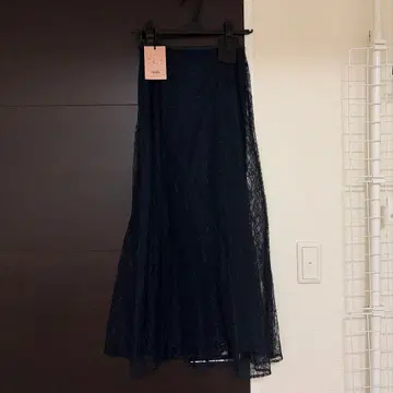 eimy istoire 레이스 세미 플레어 스커트 NAVY