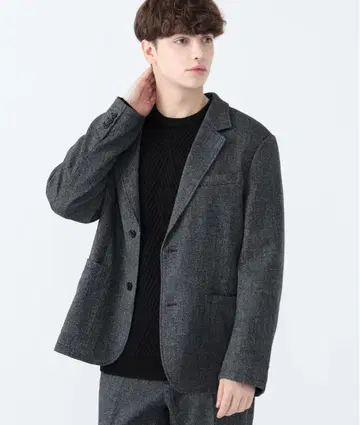 빔즈 차콜 그레이 테일러드 자켓