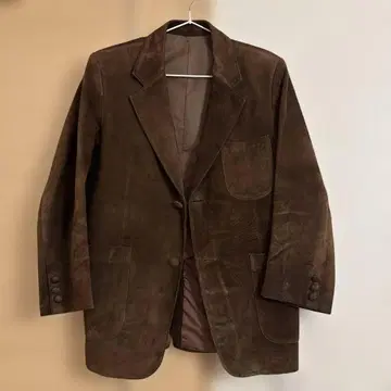 브라운 스웨이드 테일러드 자켓