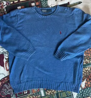 랄프 로렌 블루 파란색 크루넥 니트 스웨터