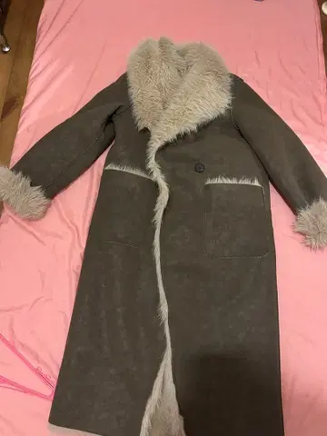 ZARA 브라운 무스탕 코트 퍼 포함