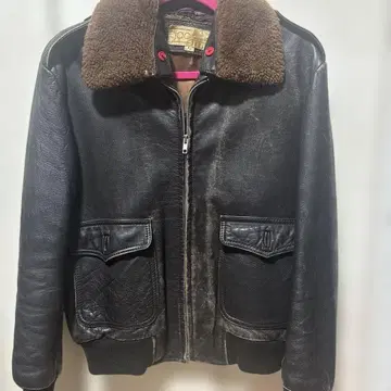 아메카지 G-1 A-2 D. 씰 브라운 가죽 자켓