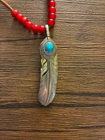 goro's [ 현행 ] 상은은줄 터콰이즈 특대형 페더 우측향