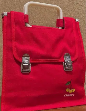 미사용/쇼와 레트로 체리 자수 빨간색 백