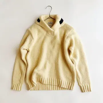 L.L.Bean 90~00s archive 카라 부착 니트 홍콩제 XS