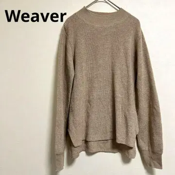 긴팔 스웨터 리브 니트 얇은 소재 베이지 여성용 M [ Weaver ]