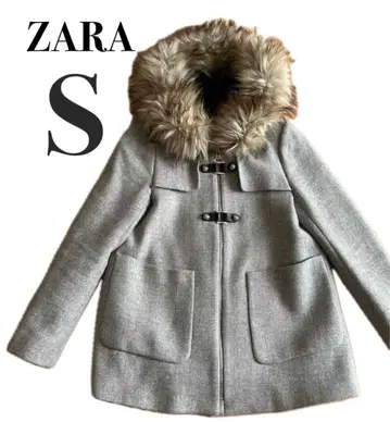 ZARA 그레이 퍼 코트 S