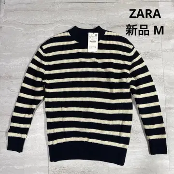 새상품 M ZARA 보더 니트 상의 화이트 네이비