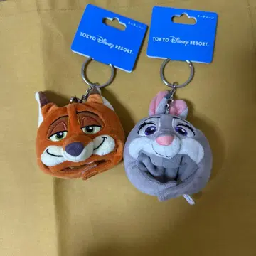 디즈니 리조트 주토피아 팬캡 키체인 닉 주디