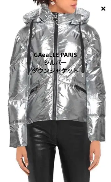 GAeLLE PARIS 후드 부착 다운 자켓 IT40 실버