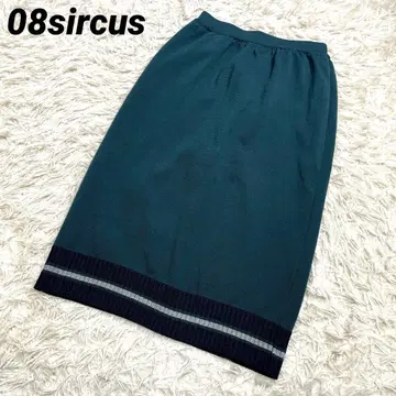 일본제 제로에이트 서커스 니트 스커트 그린 스트레치 있음 신축성