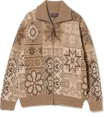 BEAMS PLUS/집 카디건 더블 자카드