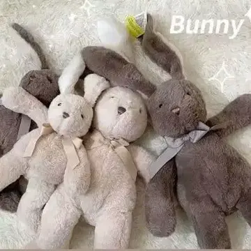 토끼 베이지 빅 심플 봉제 인형 생일 촬영