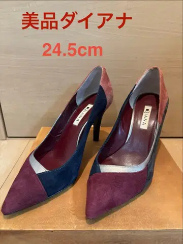 새상품급 DIANA 스웨이드 스틸레토 하이힐 펌프스 핑힐 24cm