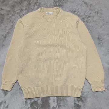 자라 ZARA 베이지 크루넥 니트 스웨터 L