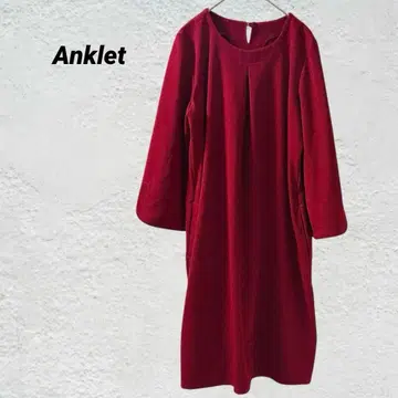 [ 새상품 ] 발찌 레드 긴팔 원피스 심플 M 사이즈