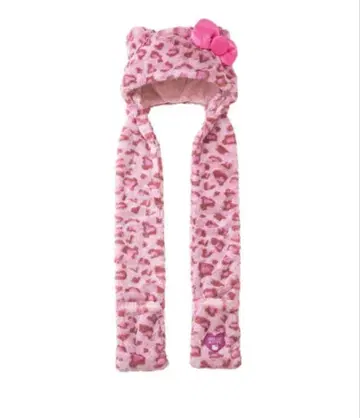 USJ 유니버셜 헬로키티 머플러 햇 레오파드 무늬 키티 모자